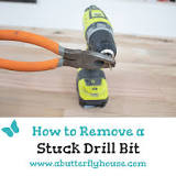 How do you drill out a stuck drill bit?