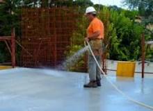 What is the white stuff sprayed on concrete?