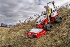 How steep can a Ventrac mower?