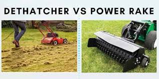 What is the difference between a dethatcher and a power rake?