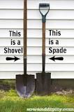 What is the difference between a garden spade and a transfer shovel?